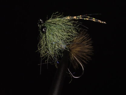 Olive Nano Intruder fly for micro skagit and Trout Spey