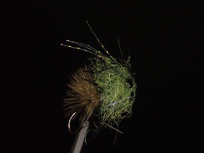 Olive Nano Intruder fly for micro skagit and Trout Spey